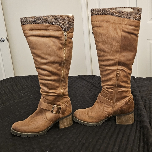 Crown Vintage Chelie Tall Brown Leather Boots - Sz 11 - Picture 13 of 13